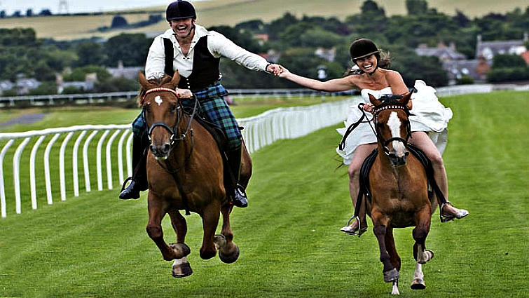 Rider and horse partnership in action