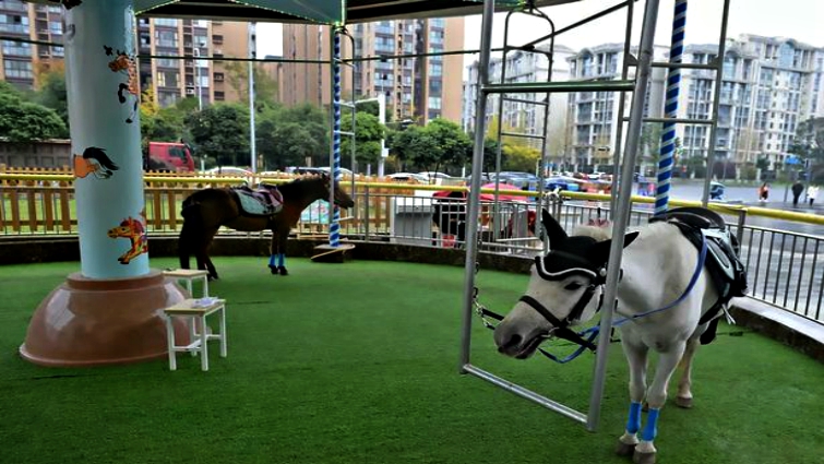 Shopping mall carousel attraction