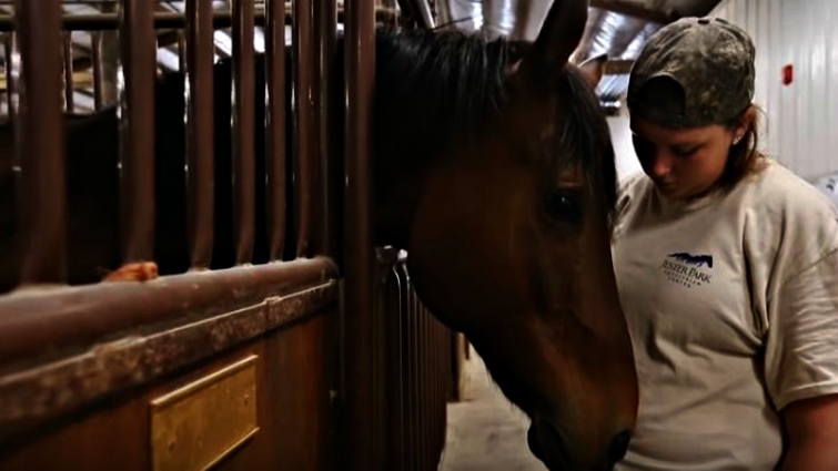 Morgan smiling at the barn